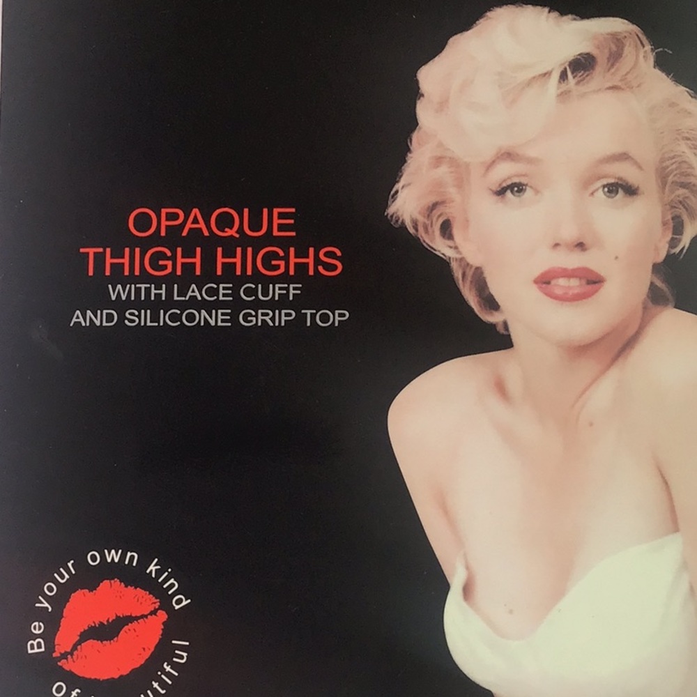 Marilyn Monroe Opaque high tights with lace cuff